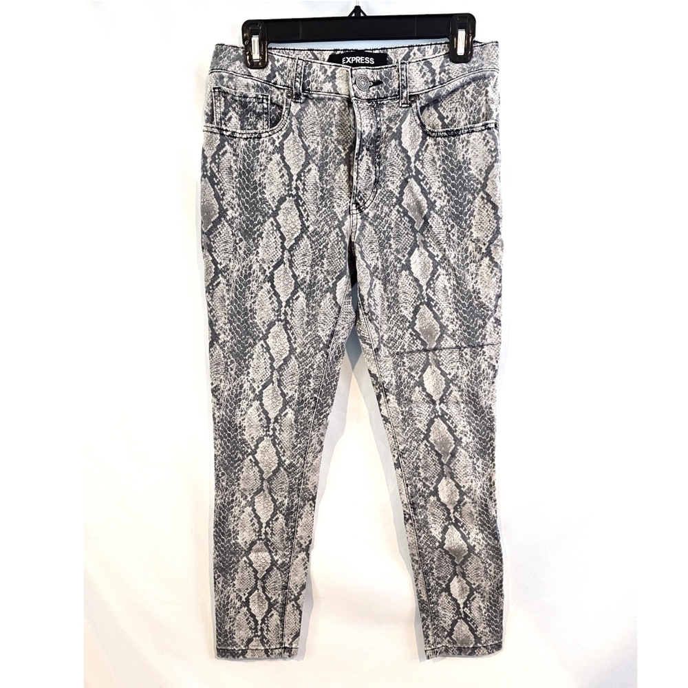 3/$25 Express Size 4 Ankle Legging High Rise Gray Snakeskin